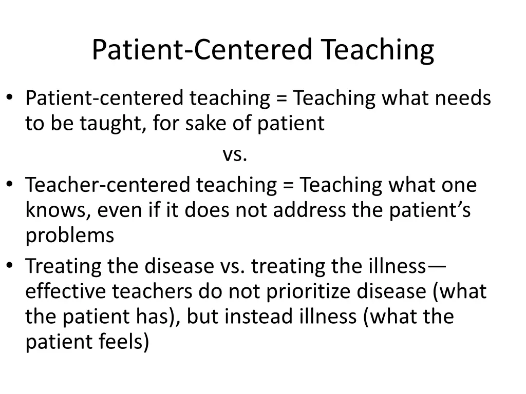 patient centered teaching