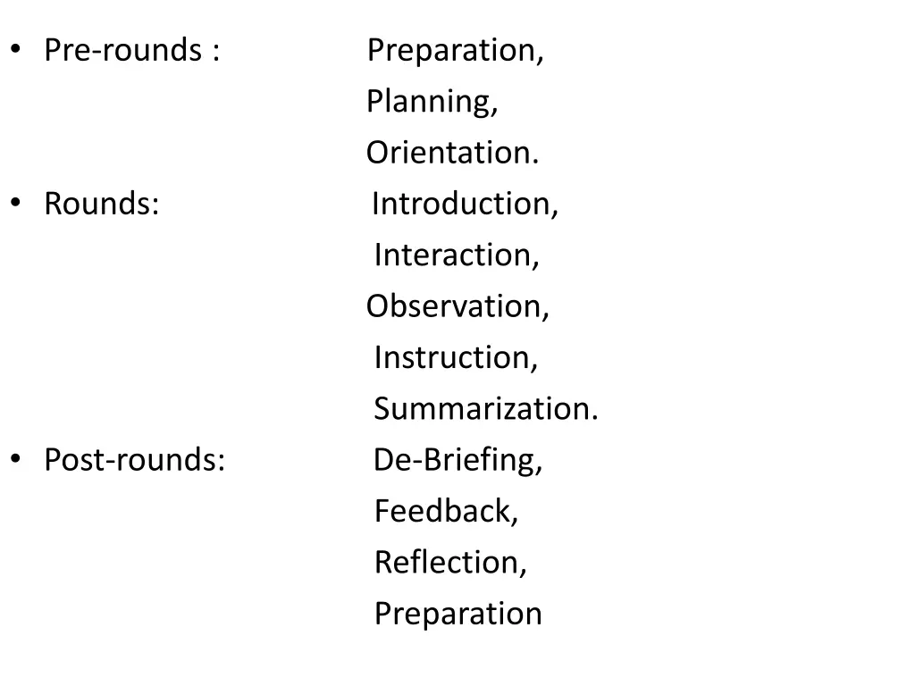 pre rounds preparation planning orientation