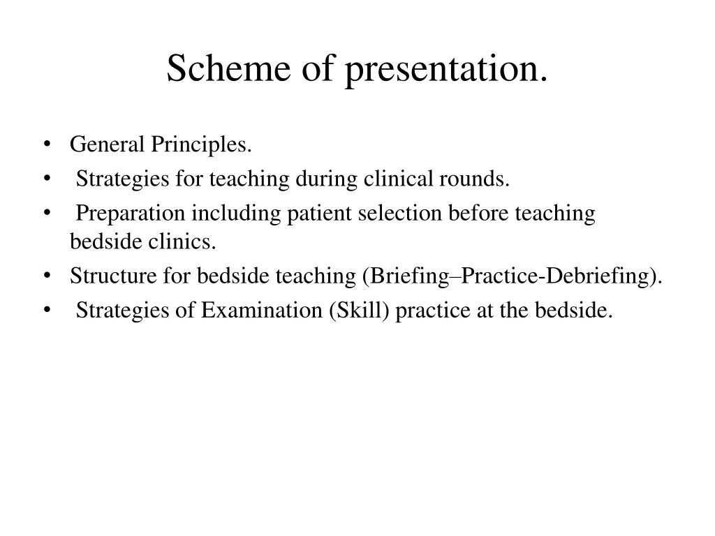 scheme of presentation