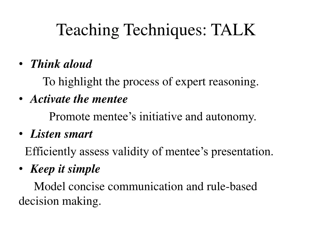 teaching techniques talk