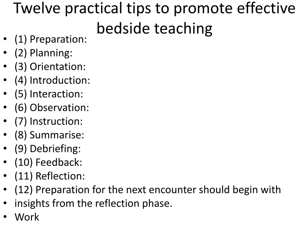 twelve practical tips to promote effective