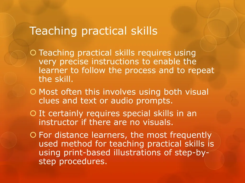 teaching practical skills