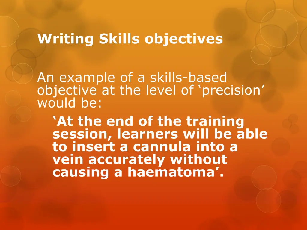 writing skills objectives