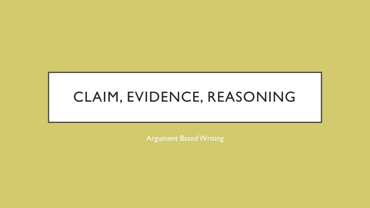 claim evidence reasoning