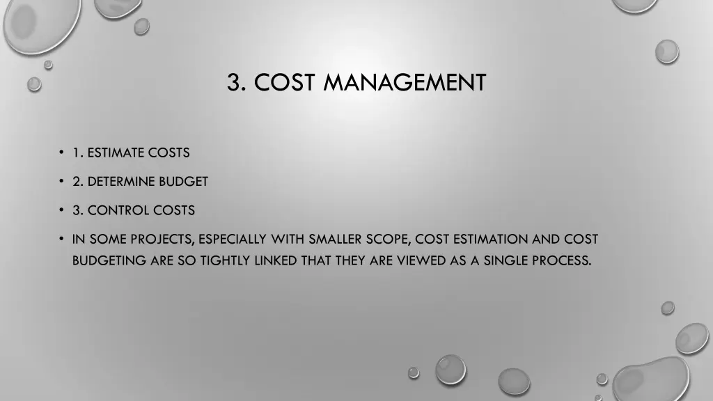 3 cost management