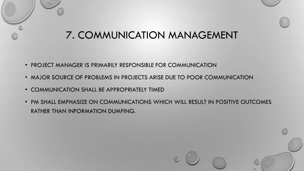 7 communication management