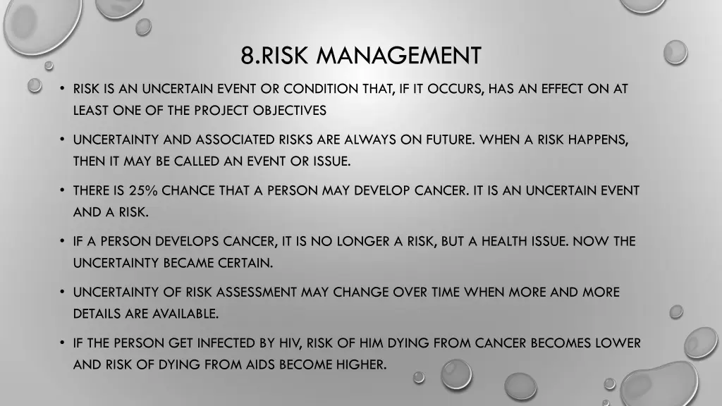 8 risk management