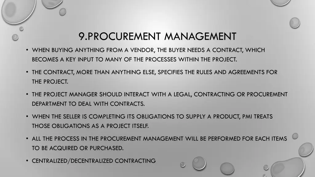 9 procurement management