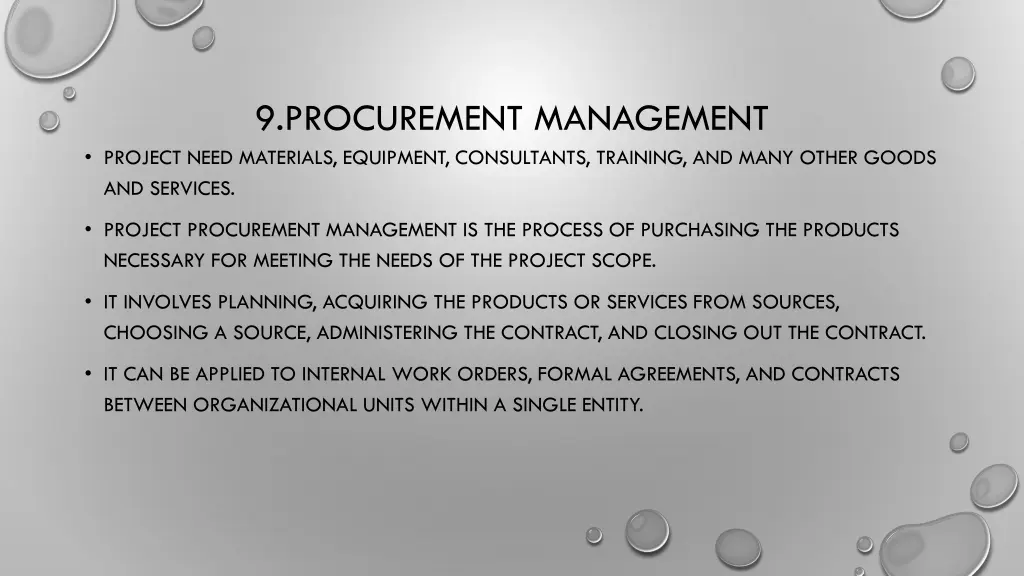 9 procurement management project need materials