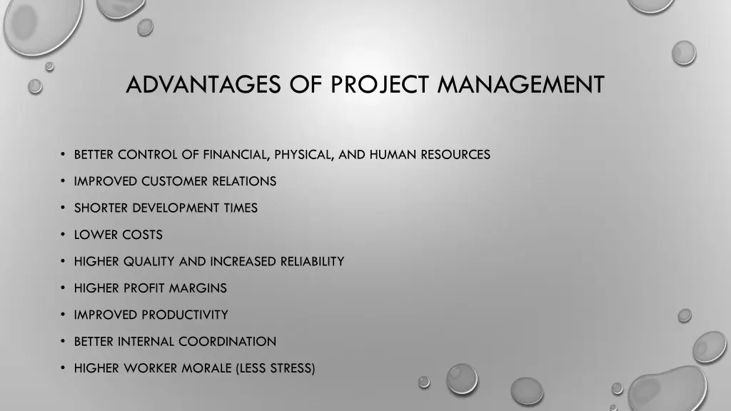 advantages of project management