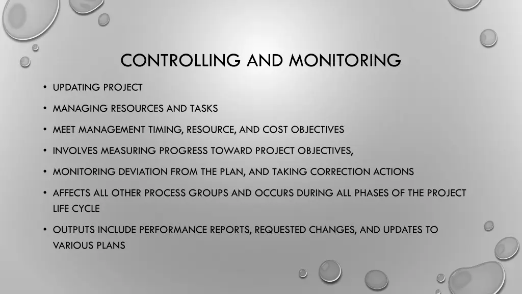 controlling and monitoring