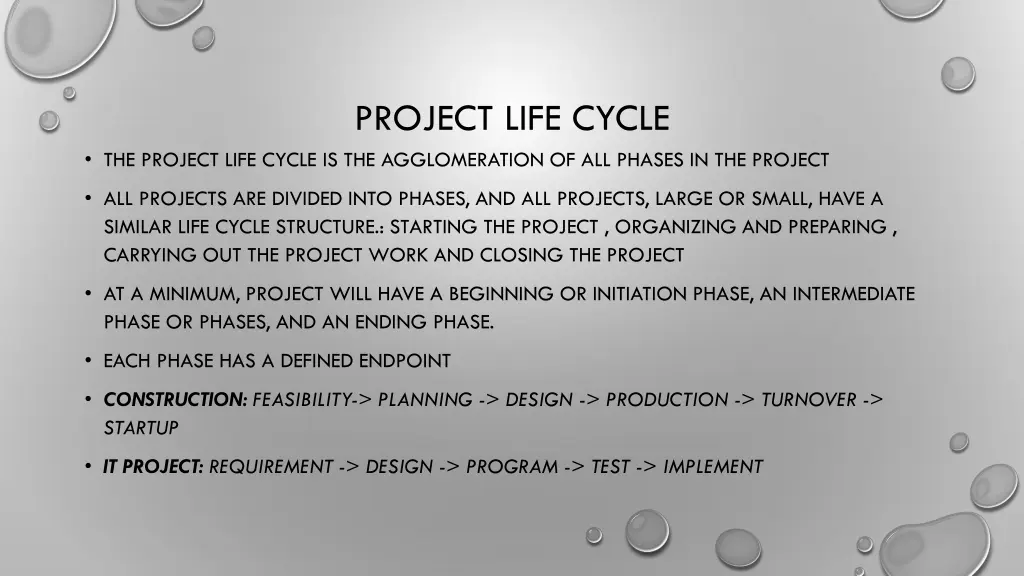 project life cycle