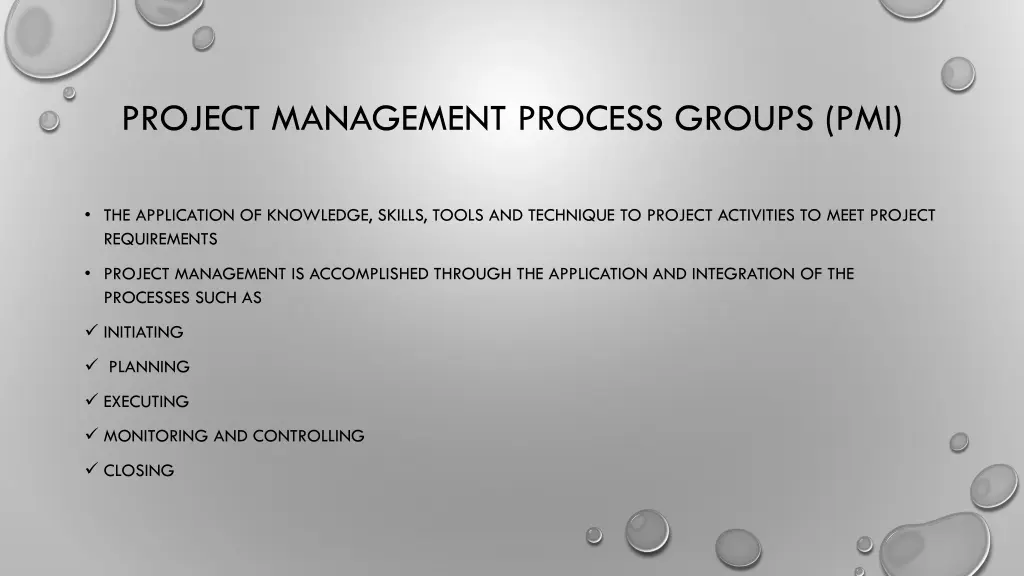 project management process groups pmi