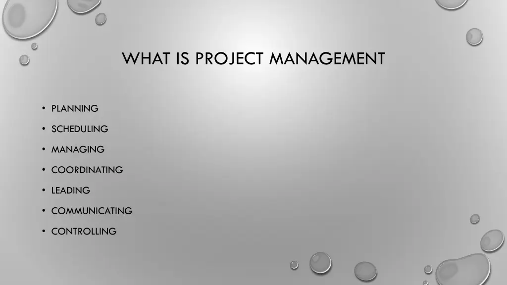 what is project management