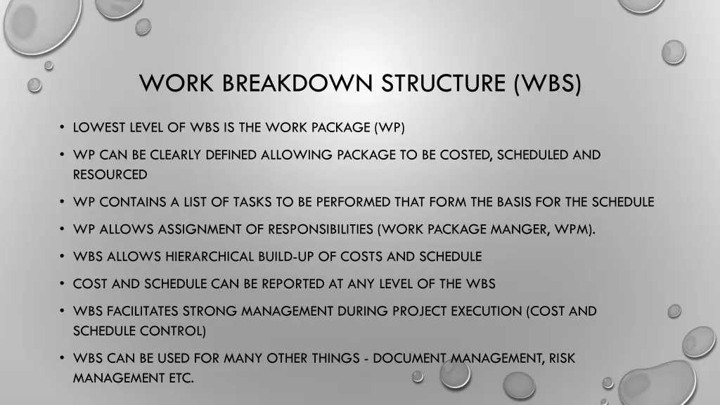 work breakdown structure wbs 1