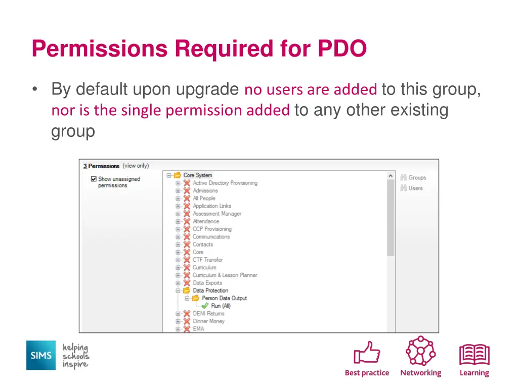 permissions required for pdo 1