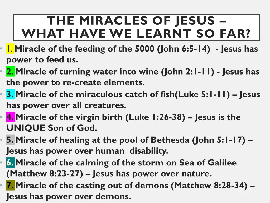 the miracles of jesus what have we learnt so far 1