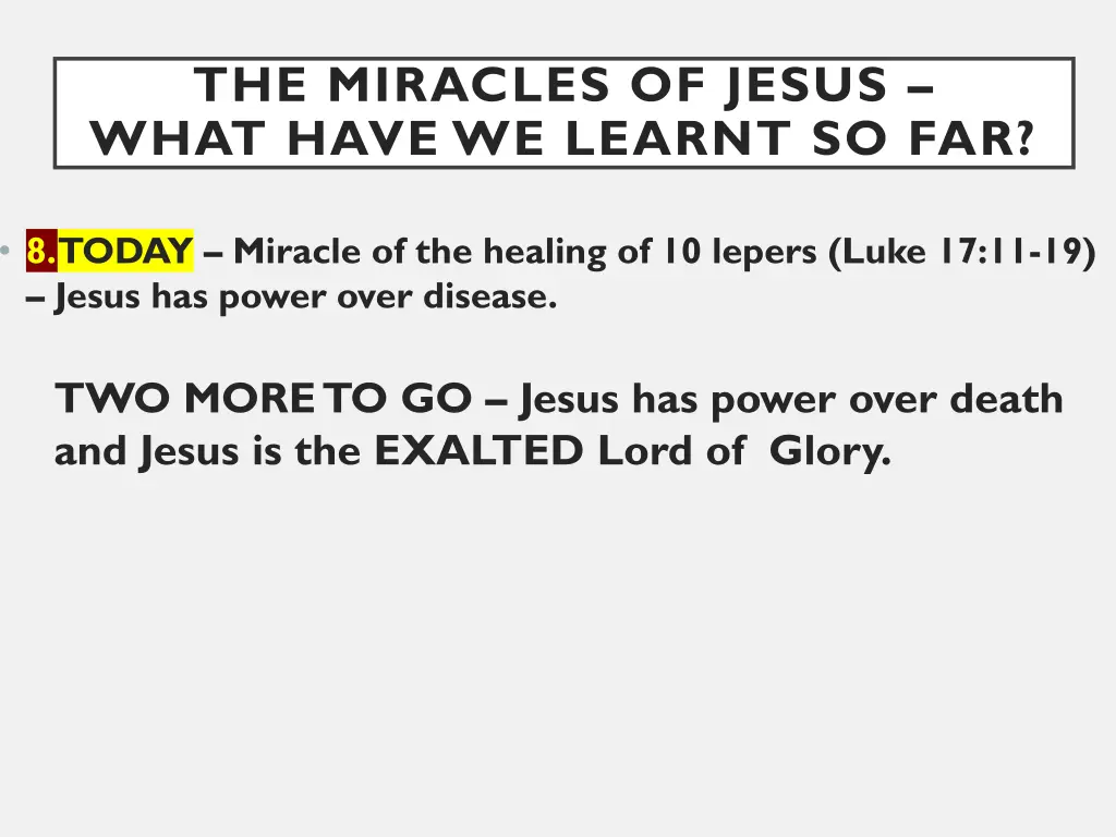 the miracles of jesus what have we learnt so far 2