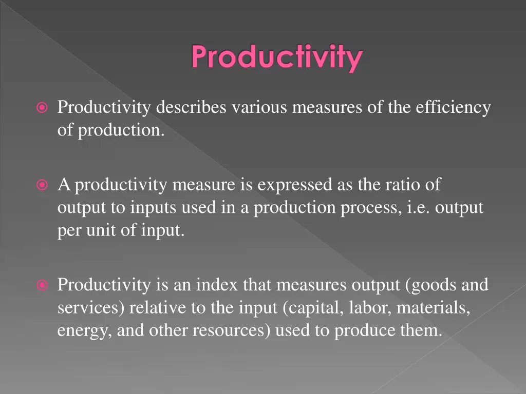 productivity