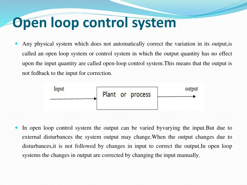 open loop control system