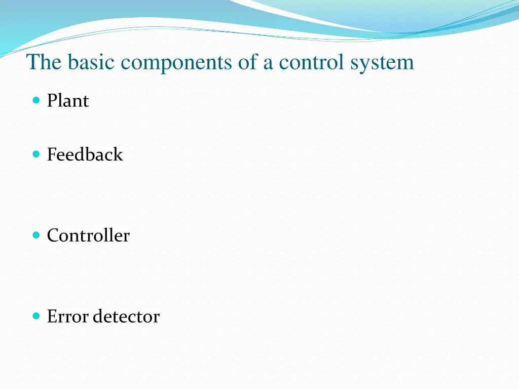 the basic components of a control system