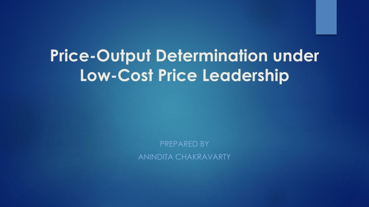 price output determination under low cost price