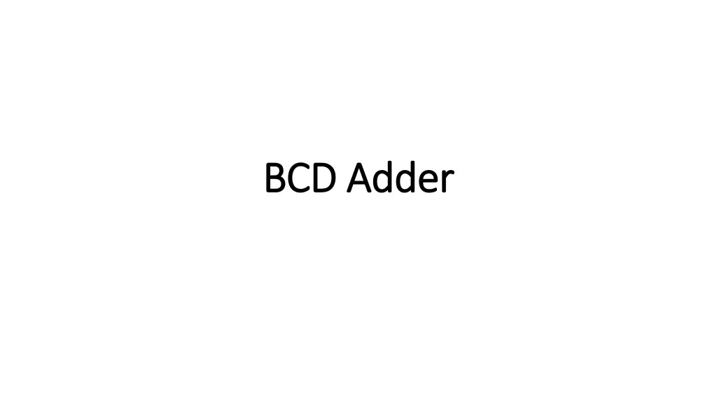 bcd adder bcd adder