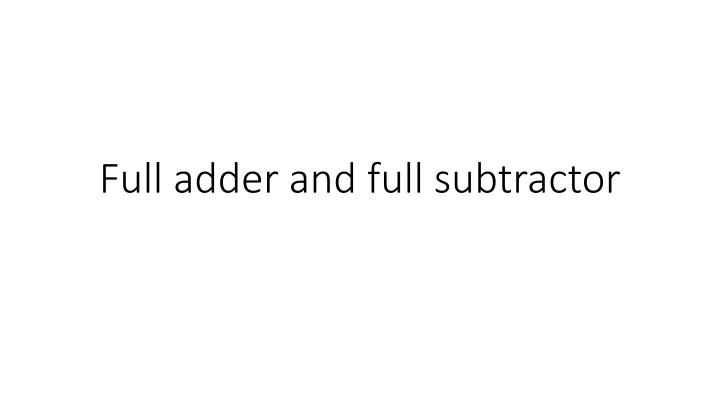 full adder and full subtractor