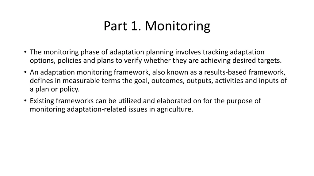 part 1 monitoring