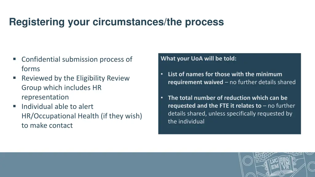 registering your circumstances the process