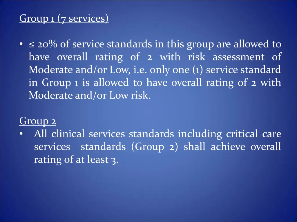 group 1 7 services