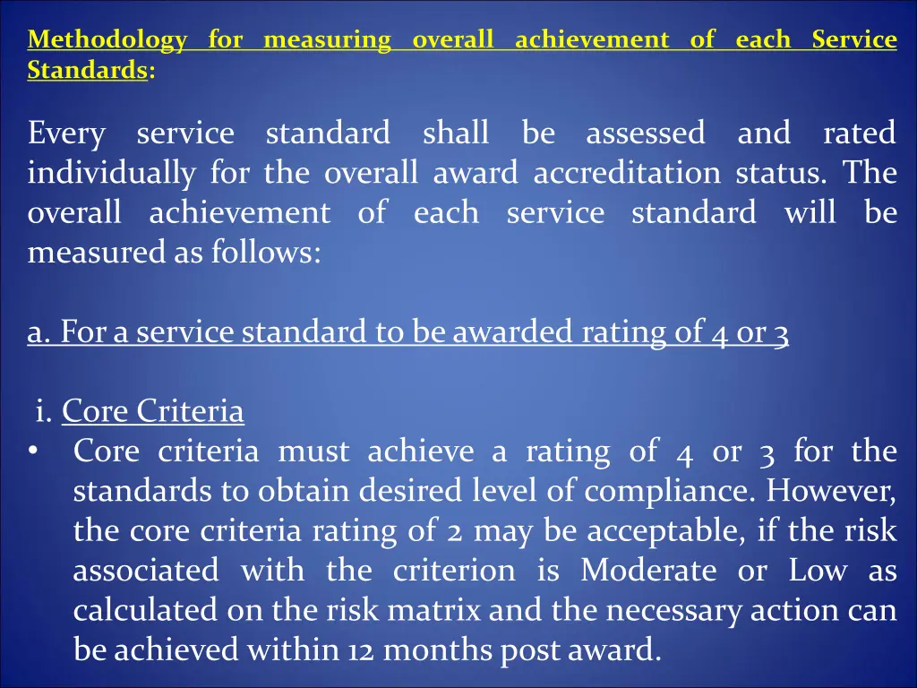 methodology for measuring overall achievement