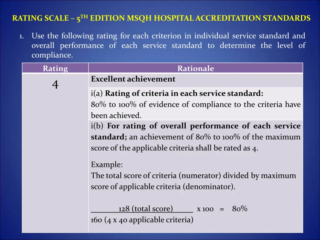 rating scale 5 th edition msqh hospital