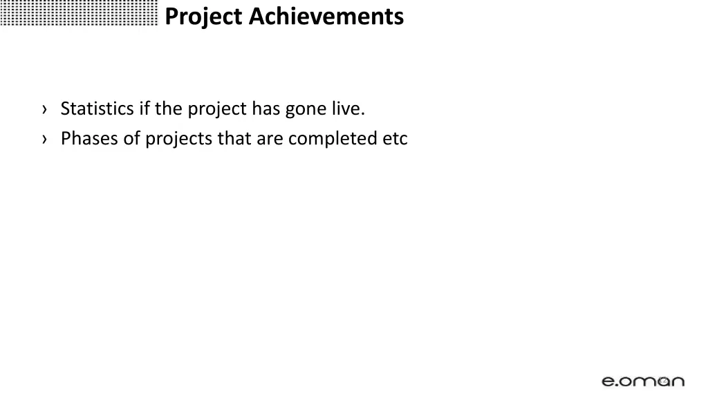 project achievements