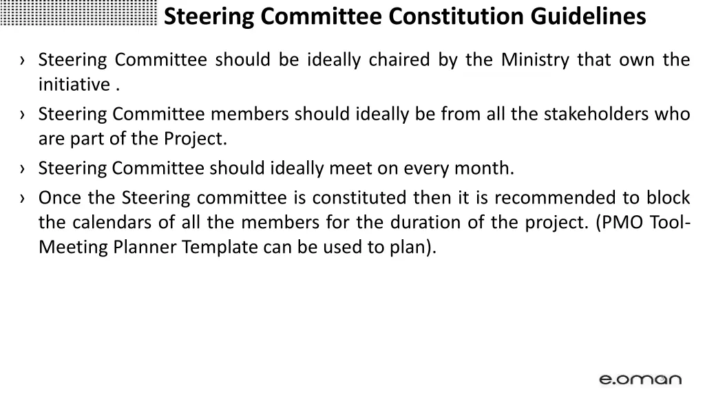 steering committee constitution guidelines