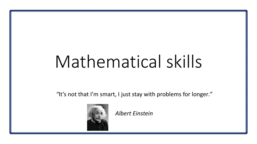 mathematical skills