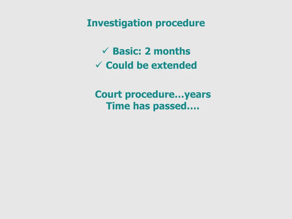 investigation procedure