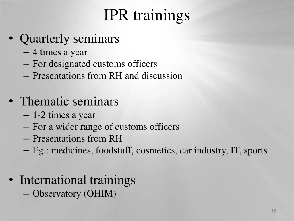 ipr trainings