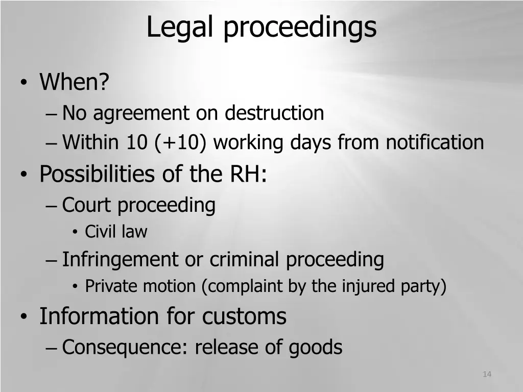 legal proceedings