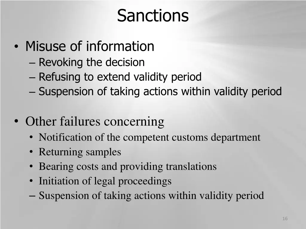 sanctions