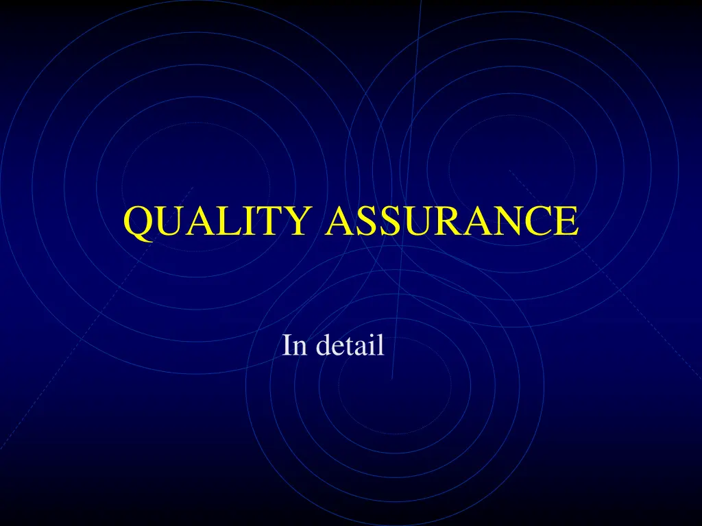 quality assurance