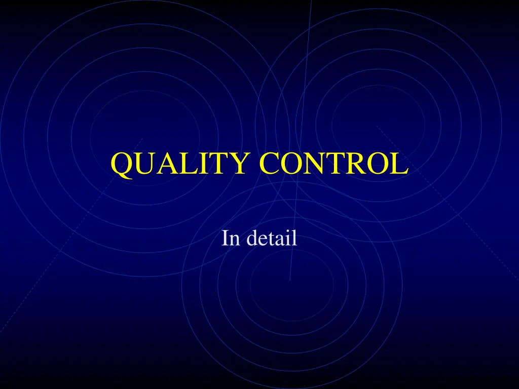 quality control