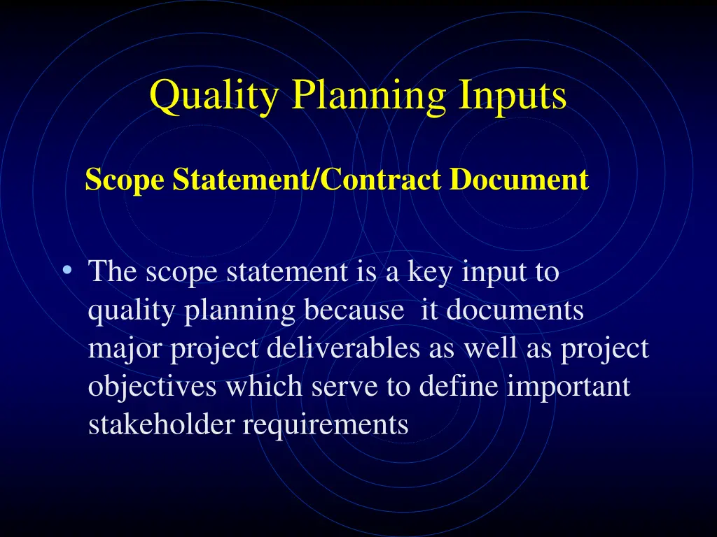 quality planning inputs 1