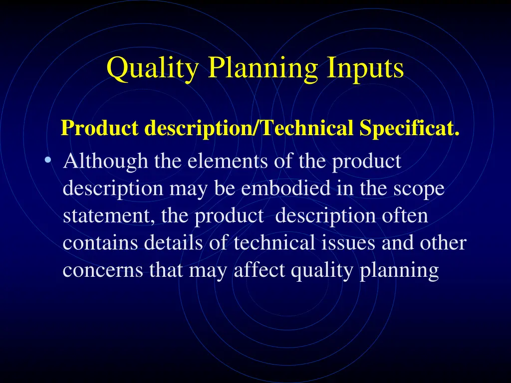 quality planning inputs 2