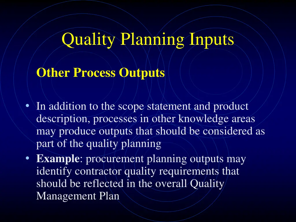 quality planning inputs 3