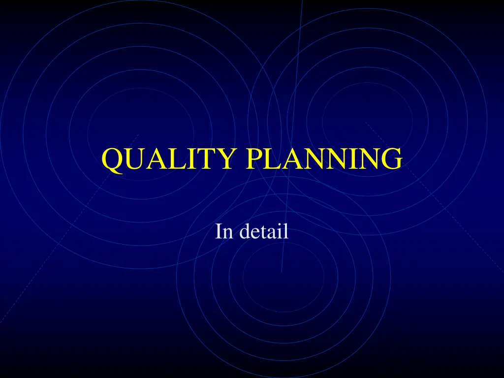 quality planning