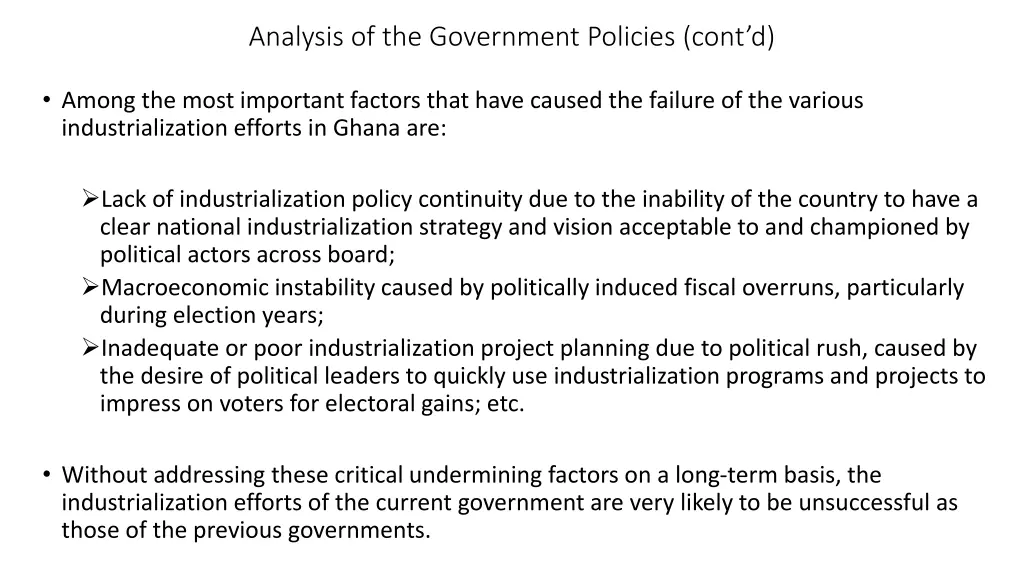 analysis of the government policies cont d 5