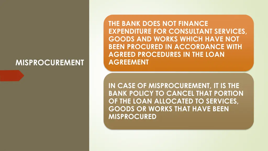 the bank does not finance expenditure