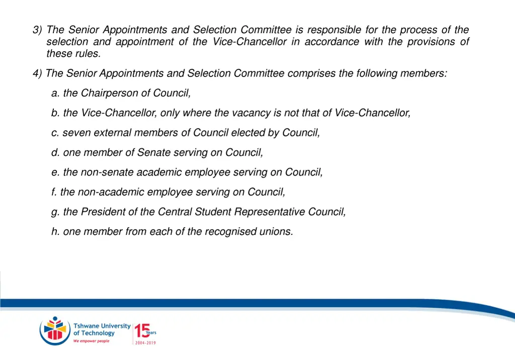 3 the senior appointments and selection committee