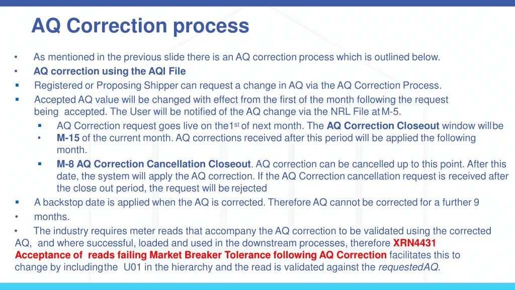 aq correction process